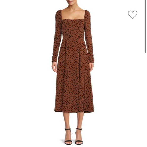 NWOT Few Moda Caara Lenon Abstract Leopard Flare Dress - Picture 1 of 7